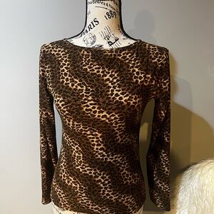 Leopard Print Long Sleeve Top